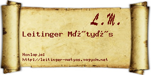 Leitinger Mátyás névjegykártya